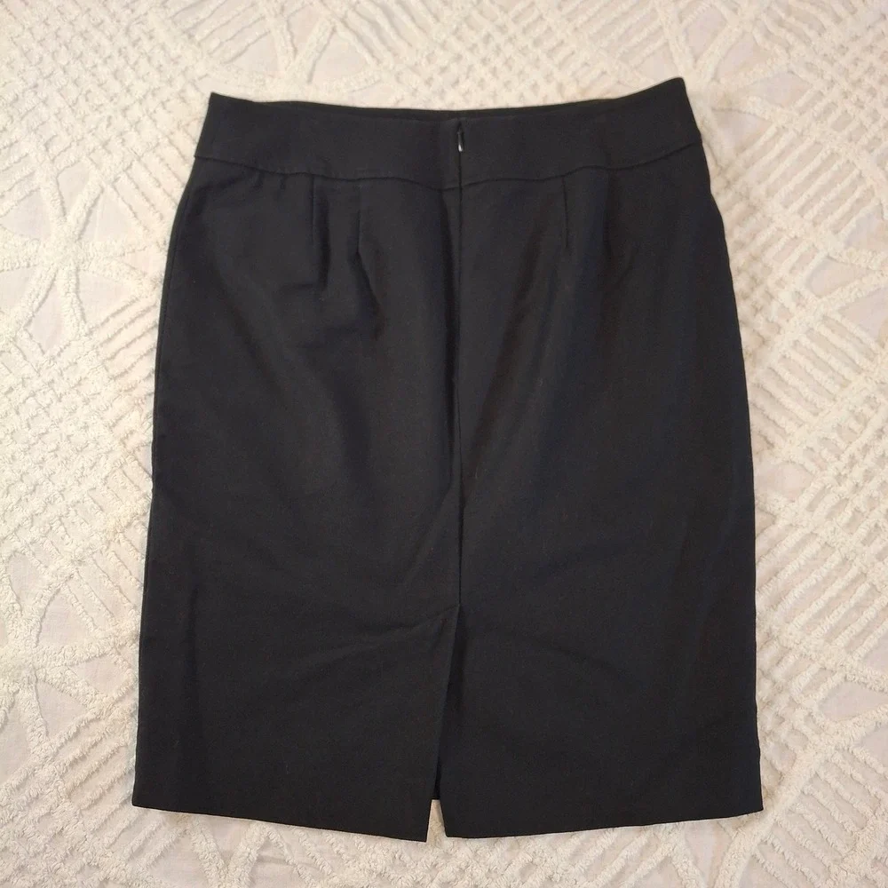 LOFT Black Textured Pencil Skirt Size 10 Lined Career Business‎ Casual Workwear